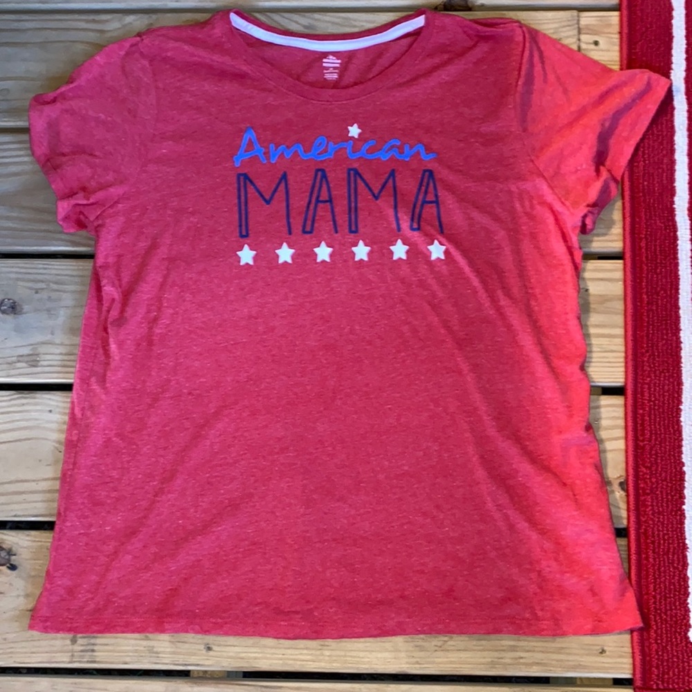 Size 3X, color red and blue , material recycle polyester